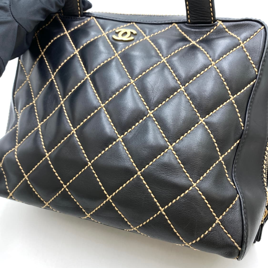 샤넬 빈티지 와일드 스티치 토트백 블랙 상품이미지6