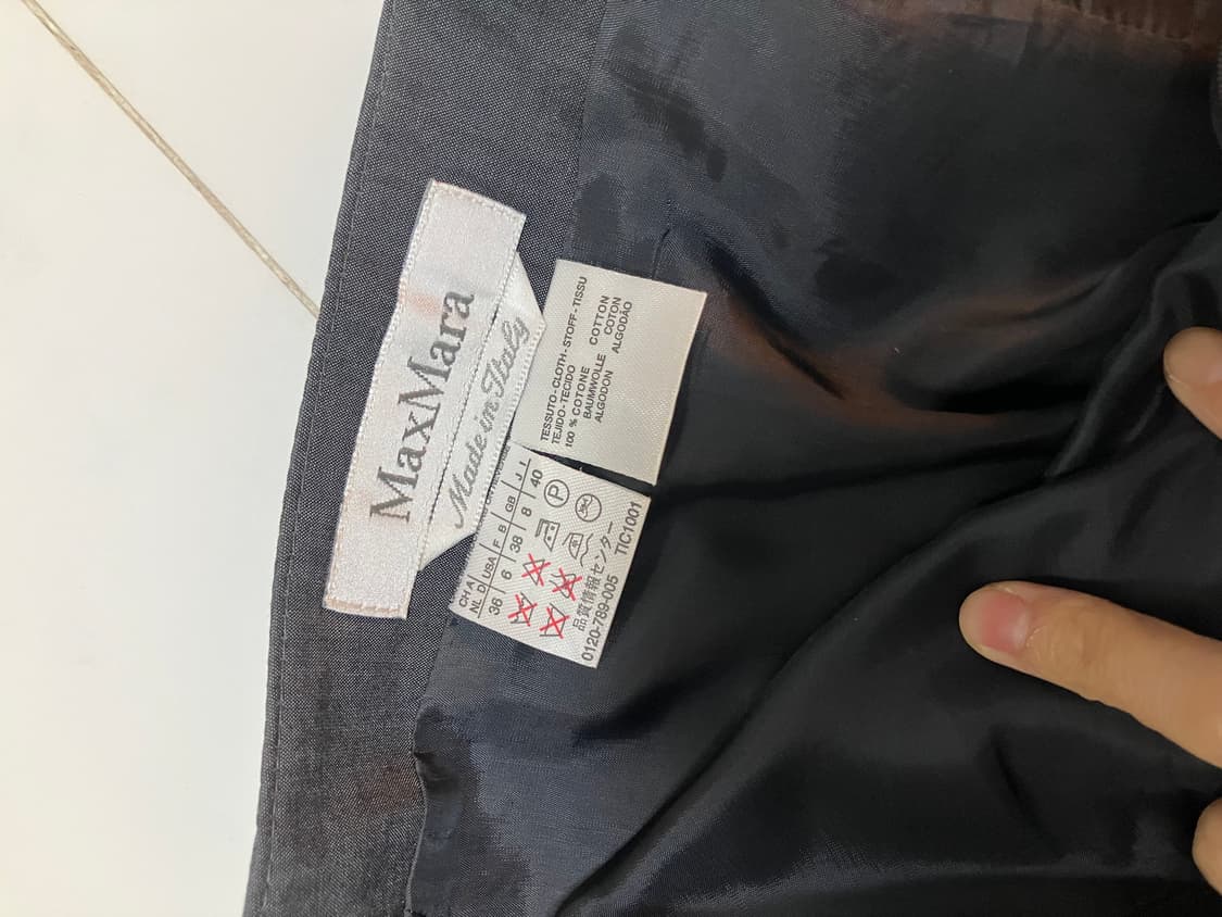 막스마라 차콜 그레이 봄여름용 코튼 미디 스커트 상품이미지2