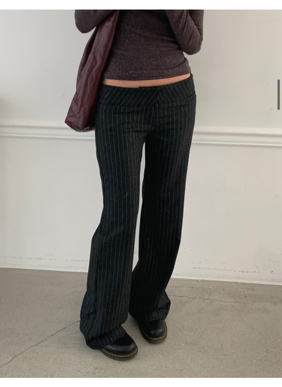 wool low rise striped pants 상품이미지2