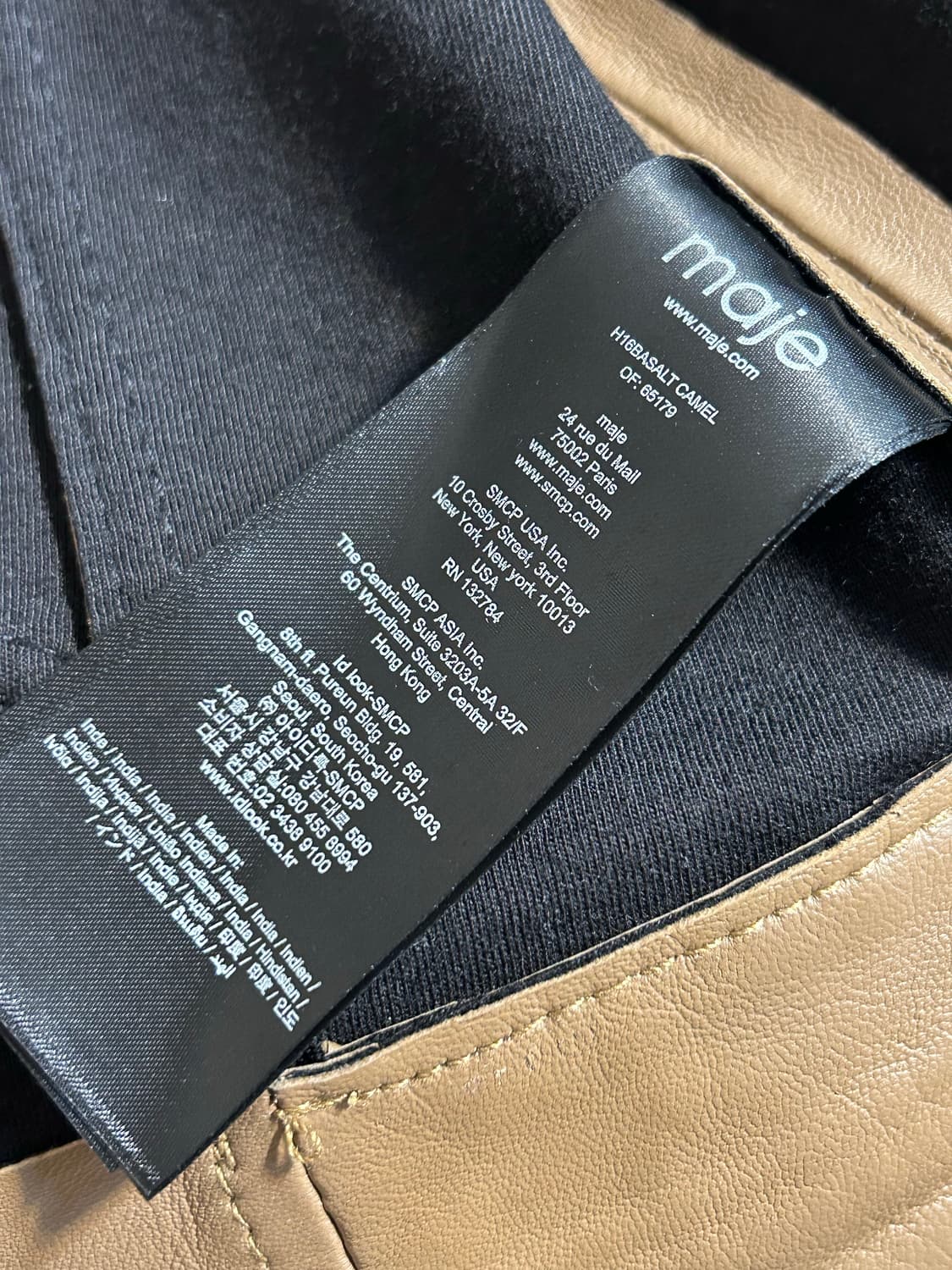  (deadstock) 마쥬 크롭 라이더 레더 자켓 상품이미지7