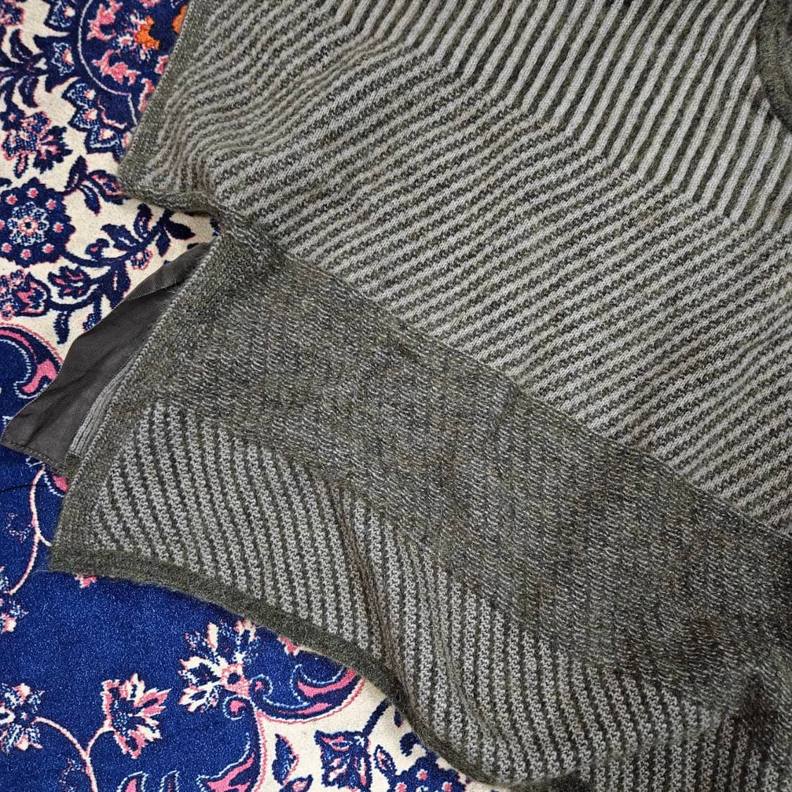 오브제(OBZEE) 패턴 블럭 레이어드 숏 니트 상품이미지4