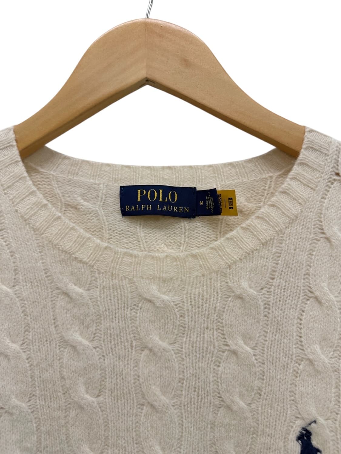 폴로 꽈배기 캐시미어 니트 아이보리 (여성M) 상품이미지3