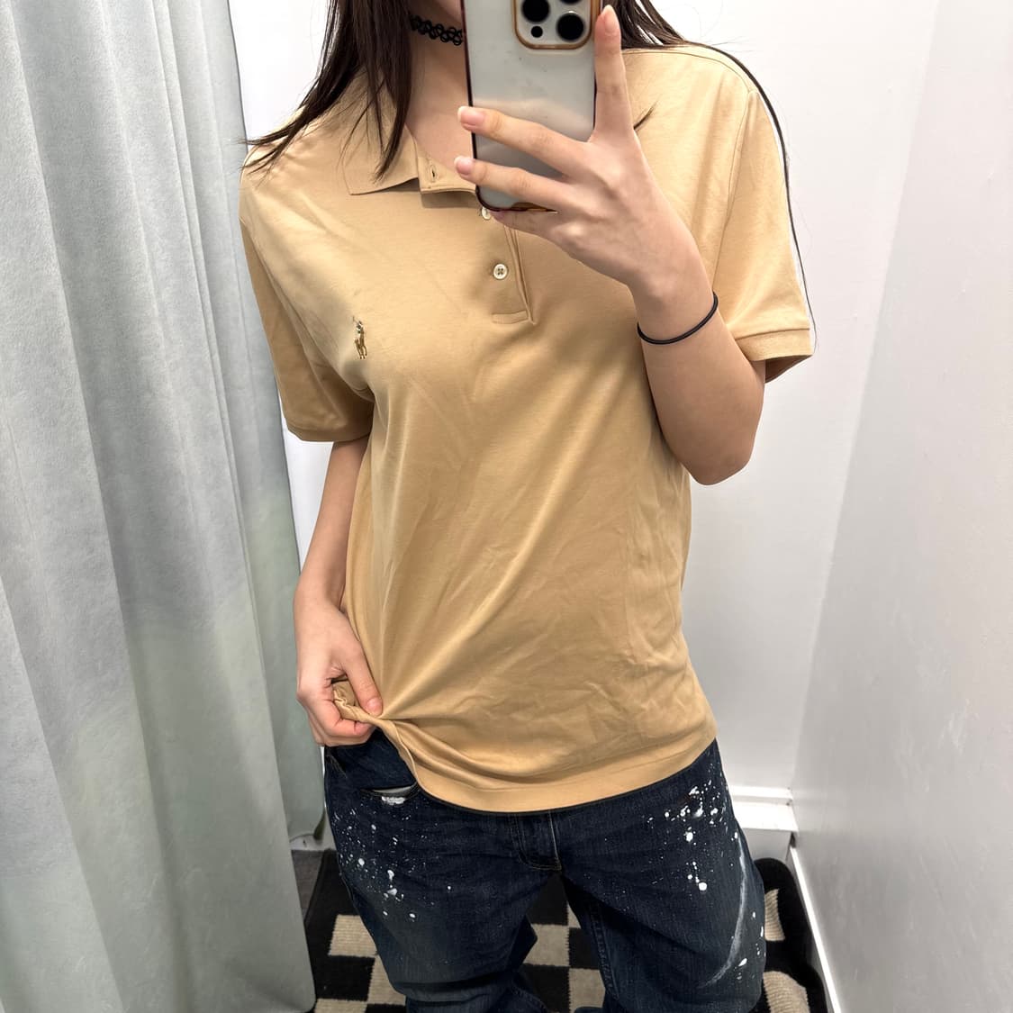 폴로 베이지 커스텀 슬림핏 pk 반팔티 상품이미지1