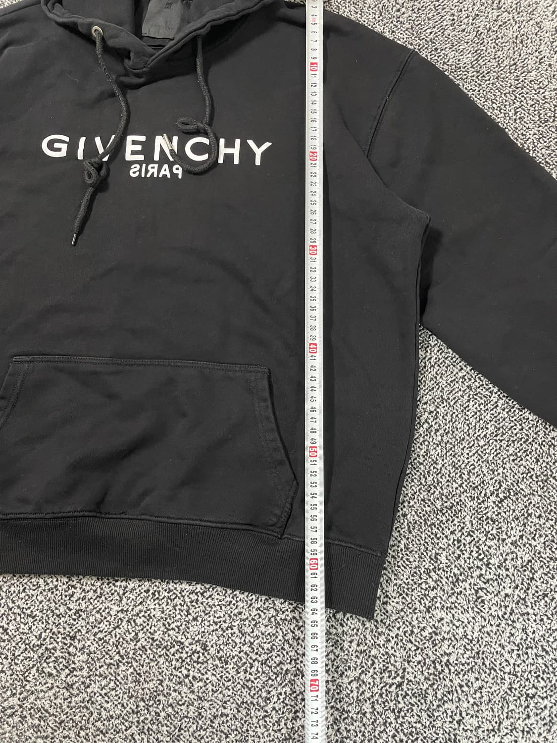 빈티지9. Givenchy 지방시 로고 크랙 후드티셔츠 후드 후디 블랙 상품이미지5