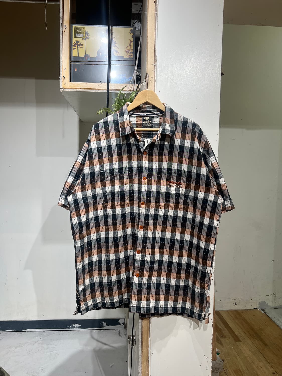 Pelle pelle 펠레펠레 체크 오버핏 반팔 셔츠 상품이미지1