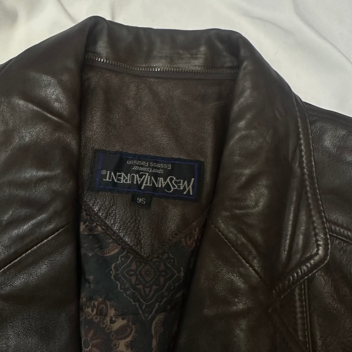 입생로랑 브라운 램스킨레더자켓 95 상품이미지3