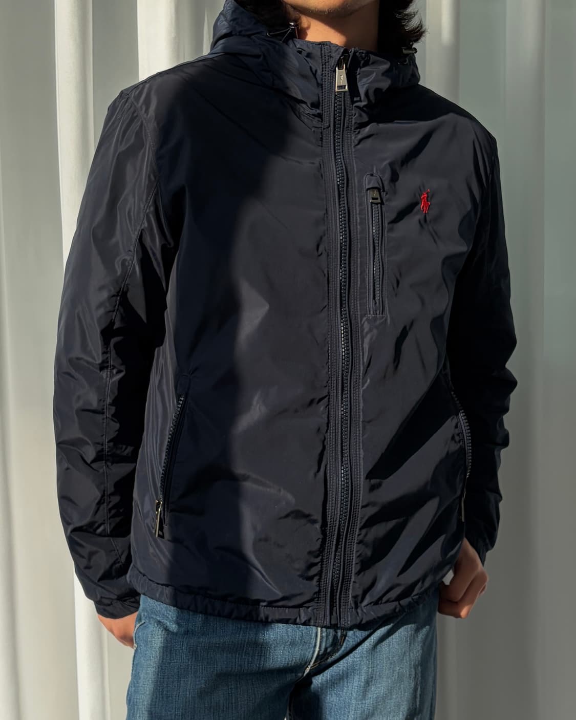 [M-L]폴로 랄프로렌 덕다운 패딩 후드 자켓 navy 상품이미지1