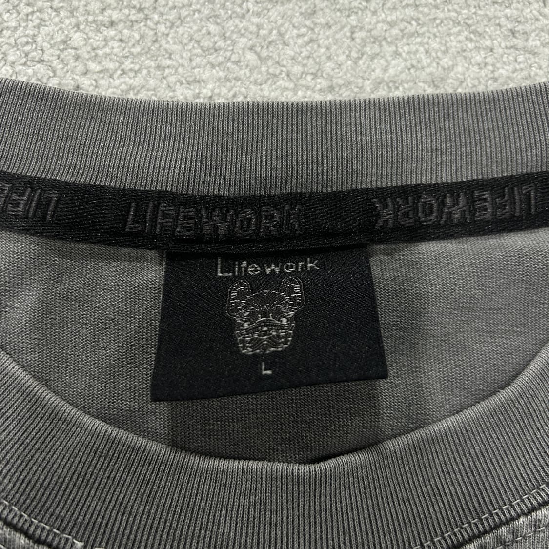 라이프워크 워싱 반팔 티셔츠 차콜 L 상품이미지2