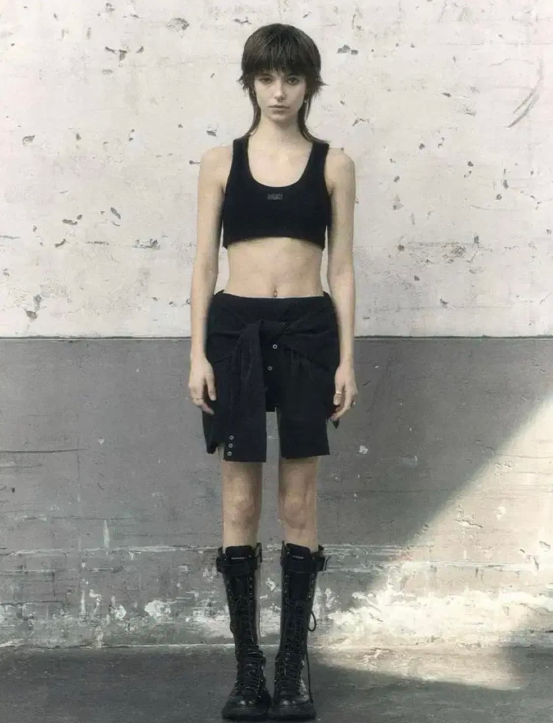 보헤미안서울 언발란스 셔츠 스커트 블랙 상품이미지1