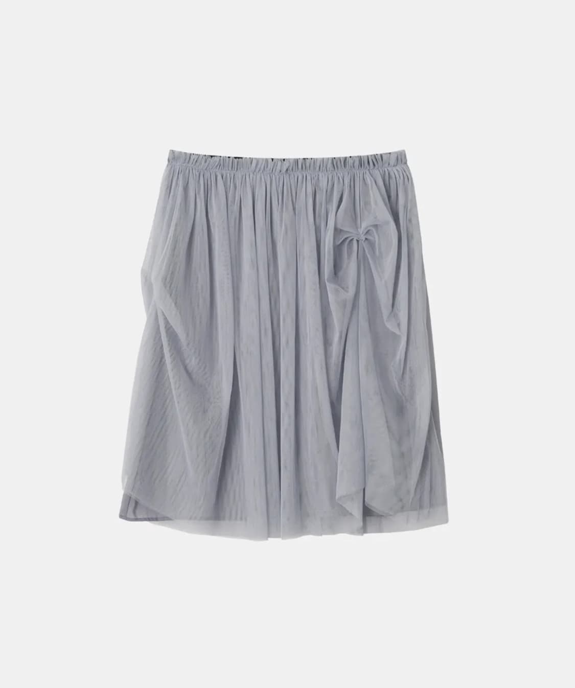 오헤시오SHEER DRAPE BANDING SKIRT, GRAY 상품이미지2