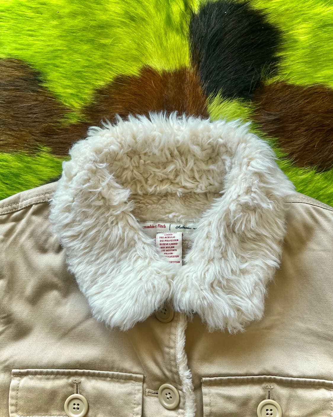 2000s Abecrombie & Fitch Trucker Fur JK 상품이미지4