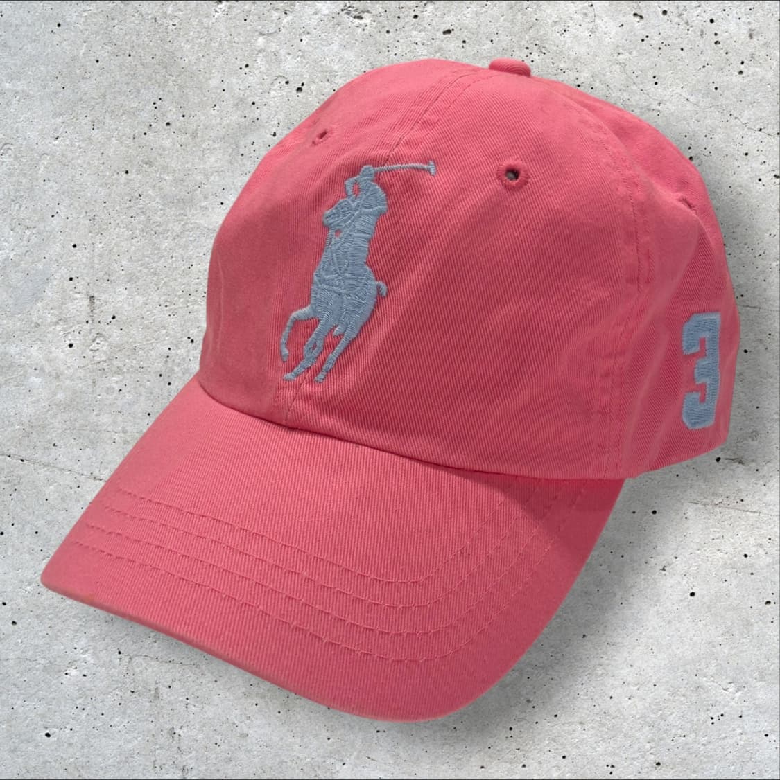 폴로 랄프로렌 넘버 3 핑크색 볼캡 모자 상품이미지1