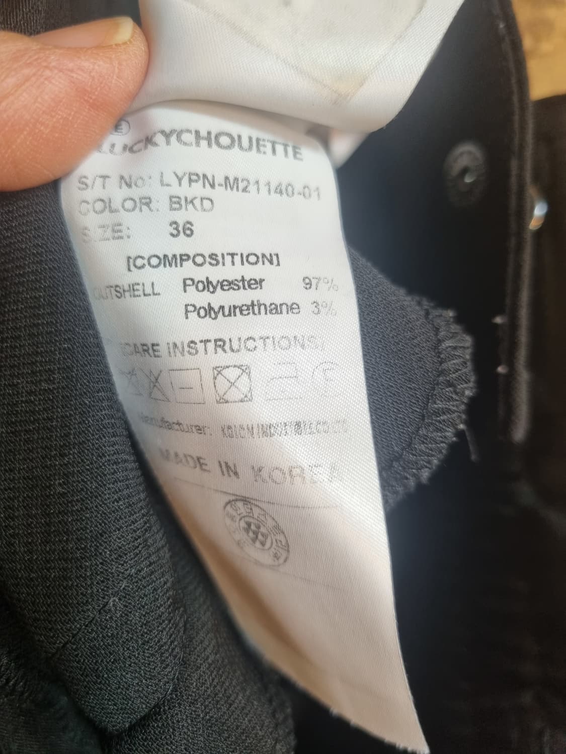 럭키슈에뜨 블랙 슬랙스 팬츠36 상품이미지7