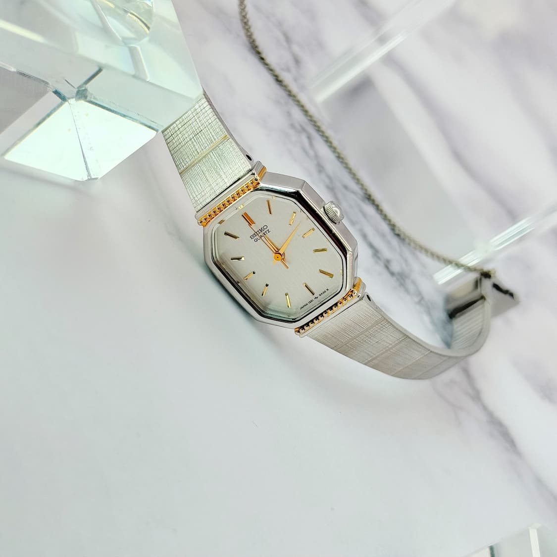 80s90s 빈티지 세이코 옥타곤 주얼리 뱅글 워치 상품이미지5