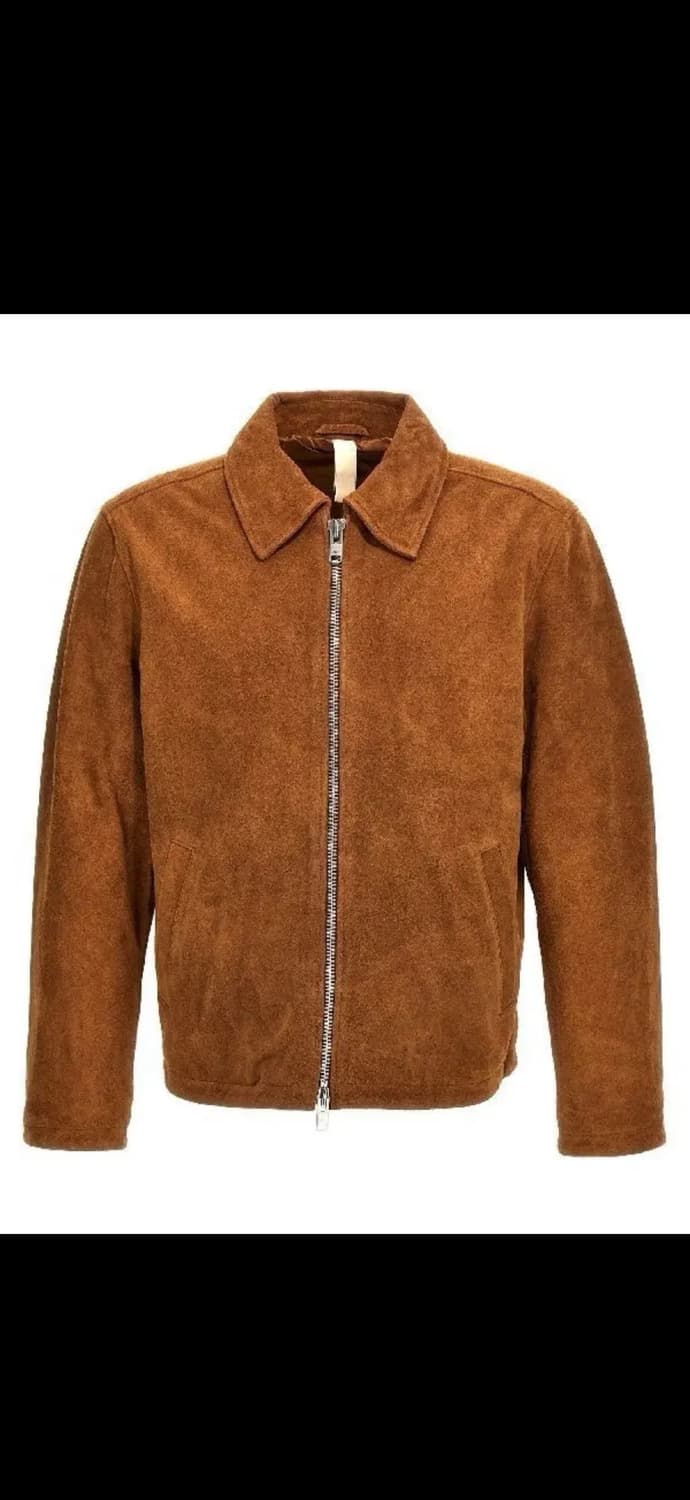 선 플라워 브라운 스웨이드 집업자켓 XL 상품이미지1