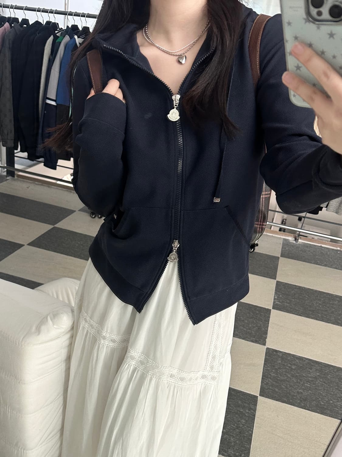 몽클레어 네이비 와플 후드집업  상품이미지2