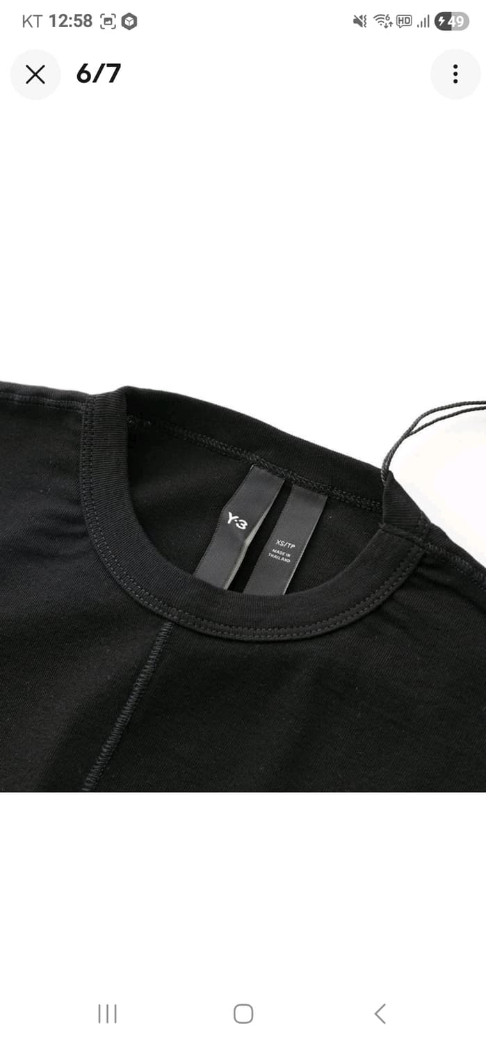 Y-3 핏 롱 슬리브 티 블랙 요지 야마모토 사이즈-S 상품이미지6