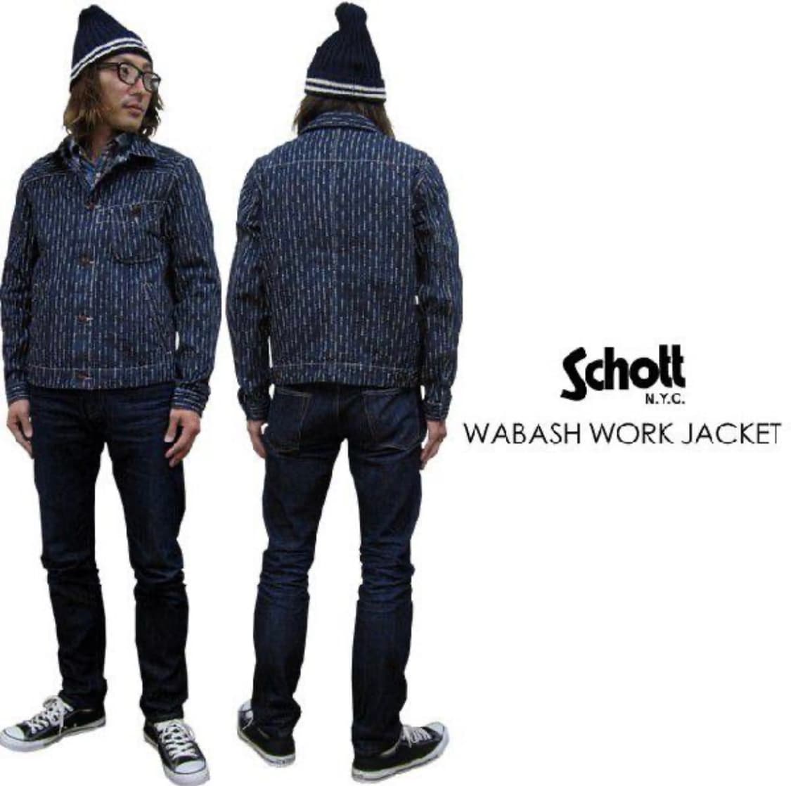 SCHOTT 샷 브로스 와바슈 데님 워크 자켓 S 상품이미지7