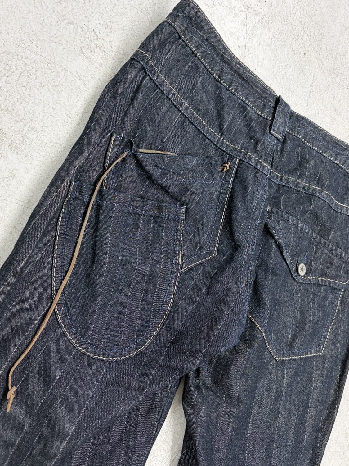 2000‘s 저버드 콘트라스트 스티칭 데님 팬츠 상품이미지5