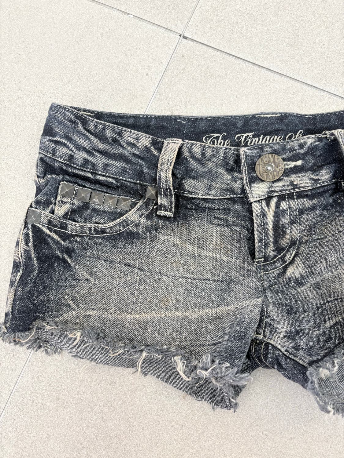 워싱 스터드 숏팬츠 상품이미지3