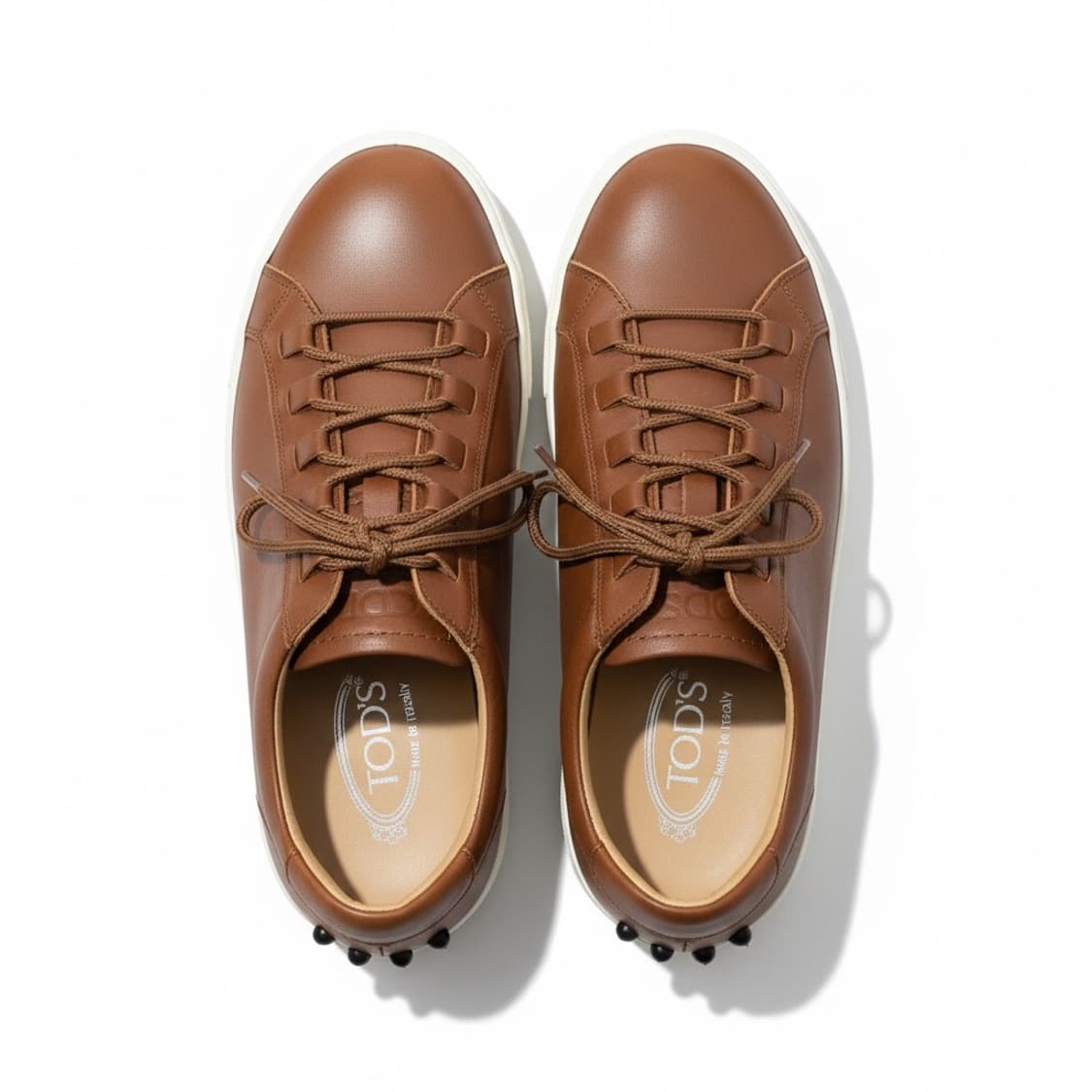 TOD'S 남성 가죽 스니커즈 브라운 41 상품이미지1