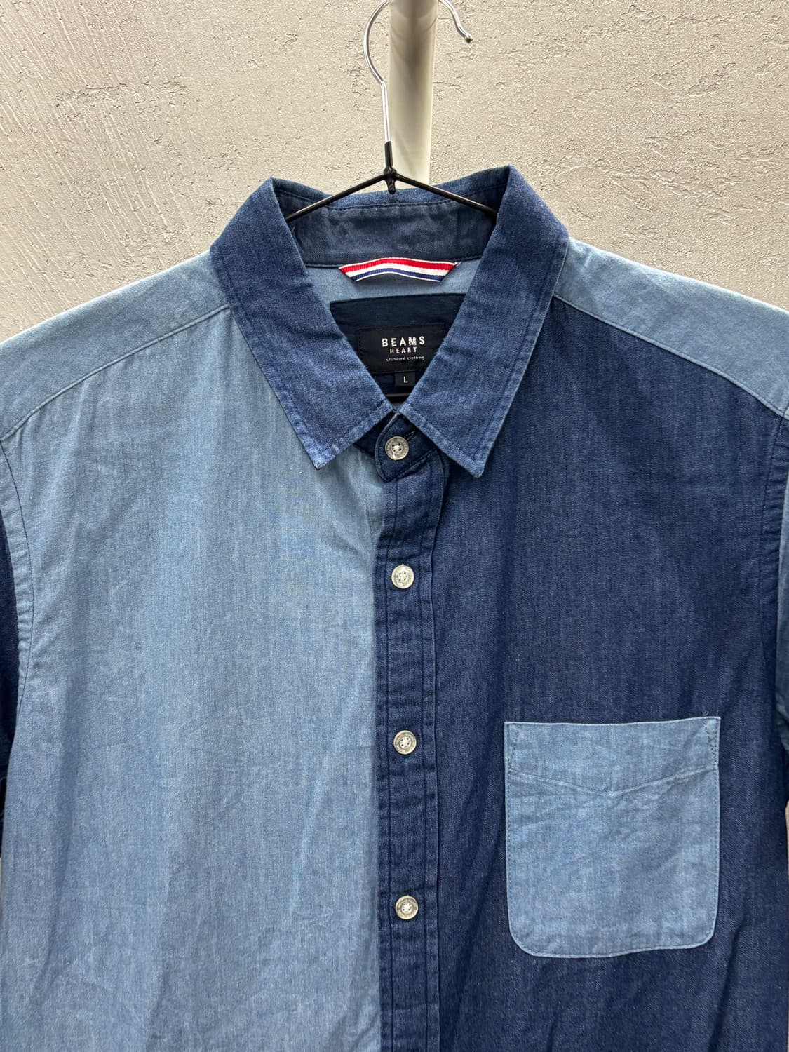 빔즈하트 데님 반팔 셔츠 L 상품이미지3