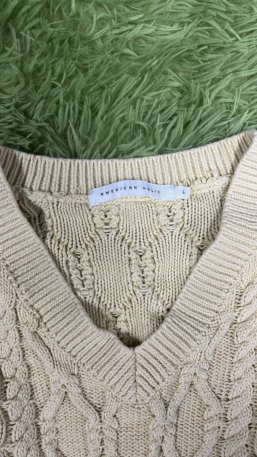 연노랑 브이넥 니트 상품이미지2