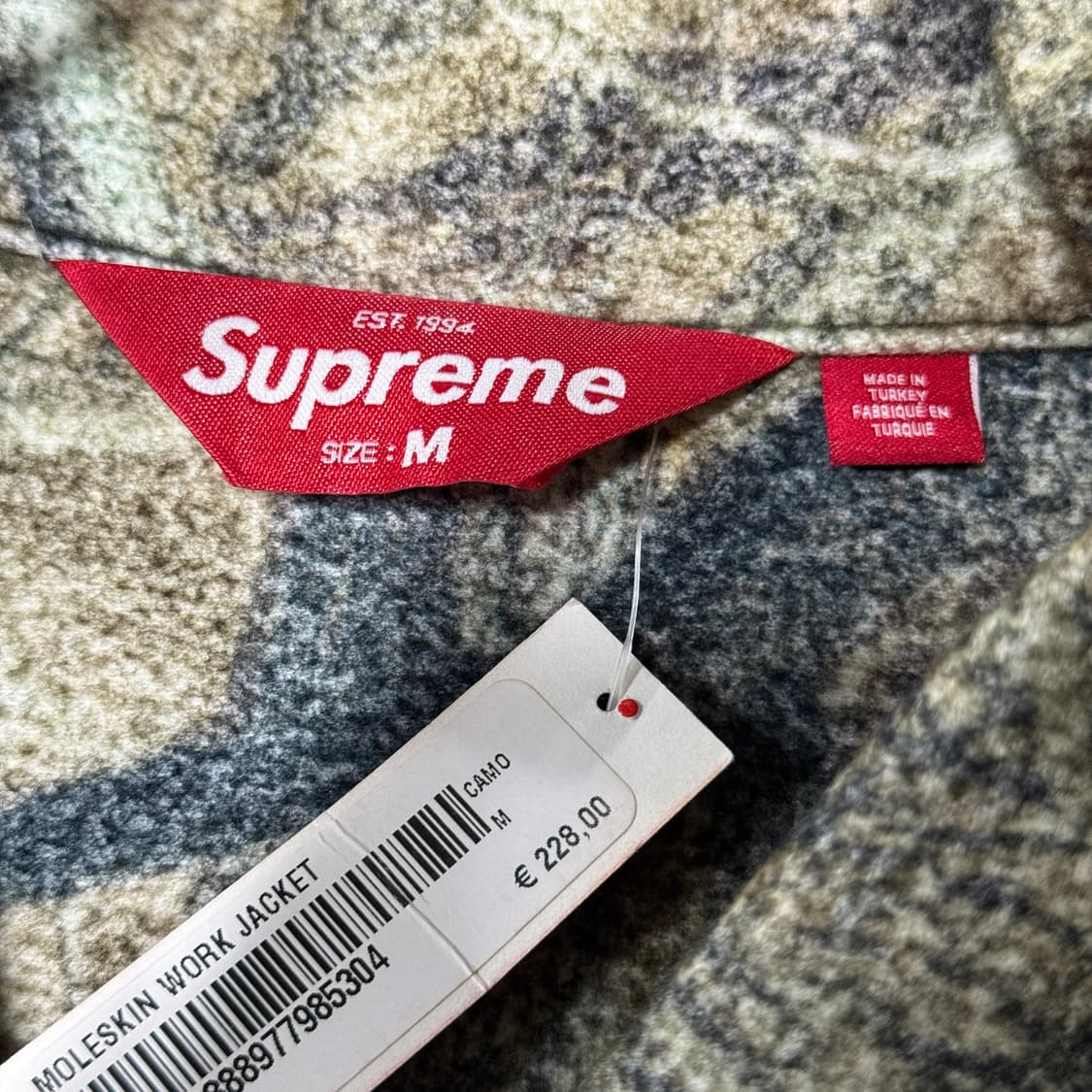 새상품 23FW 슈프림 몰 스킨 리얼트리 카모 워크 자켓 상품이미지6