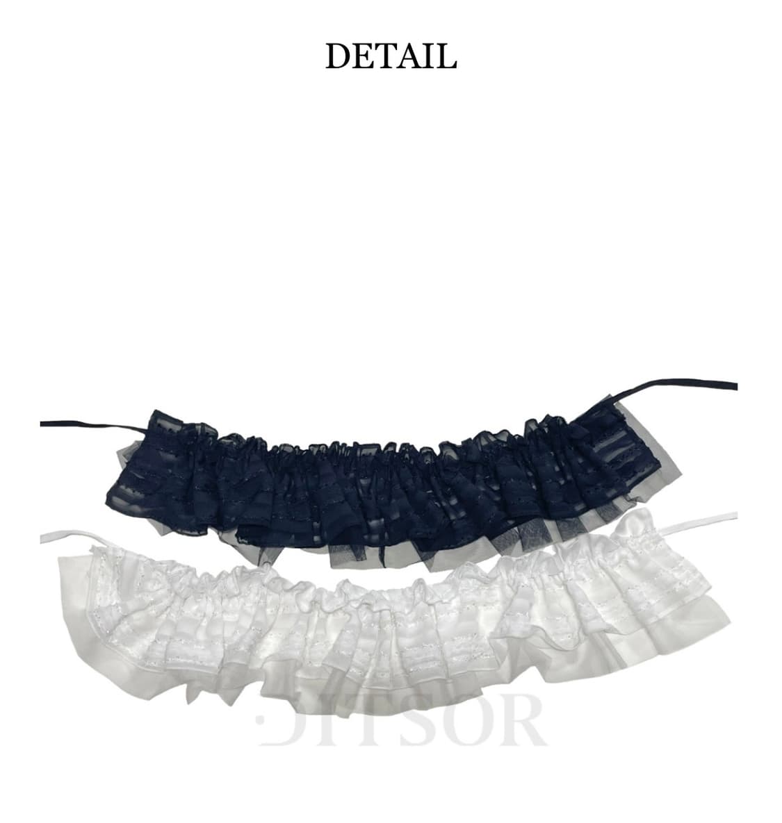 딧소어 ditsor 일루젼 프릴 벨트 레이어드 스커트 화이트 상품이미지8