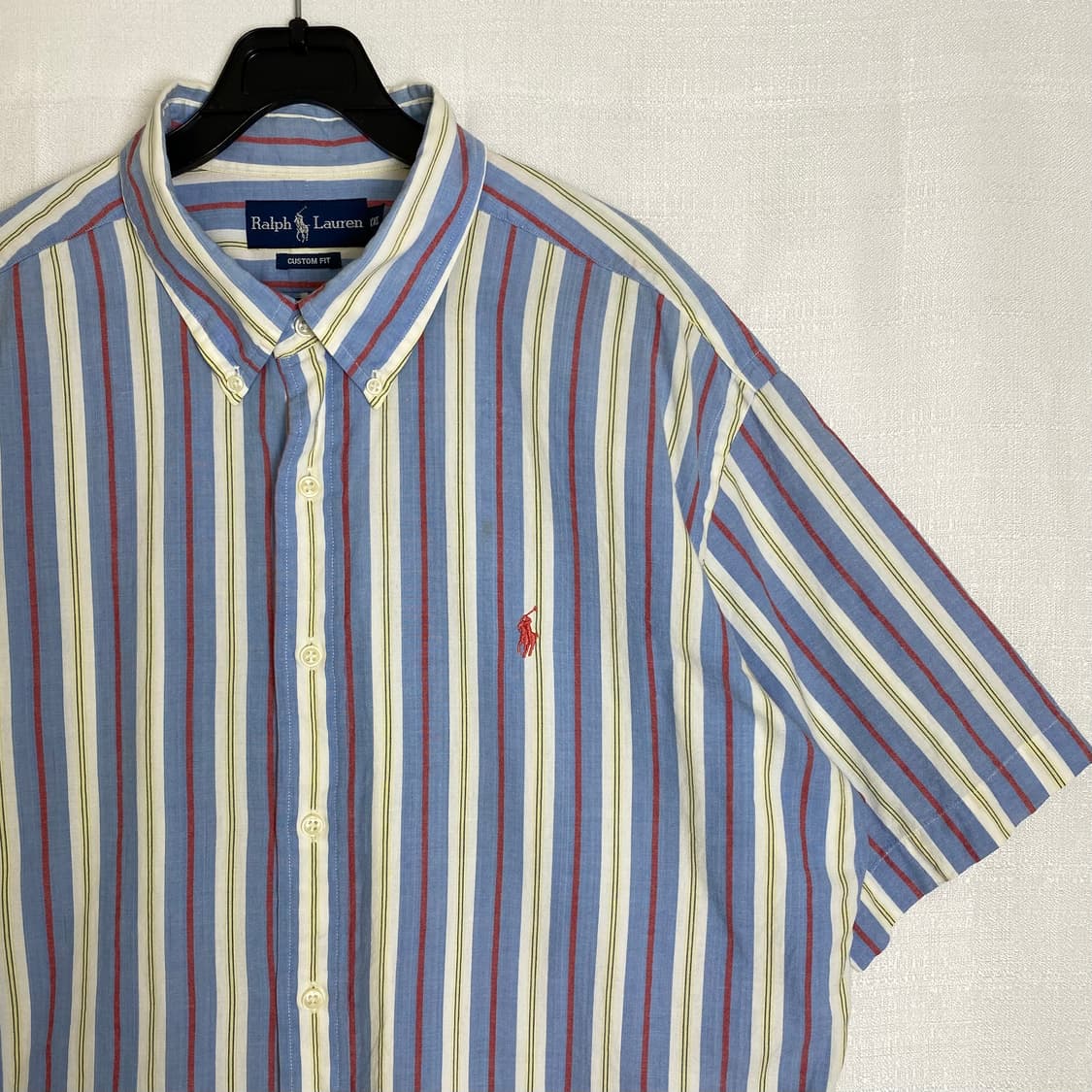 폴로 랄프로렌 커스텀핏 스트라이프 하프 셔츠 상품이미지1
