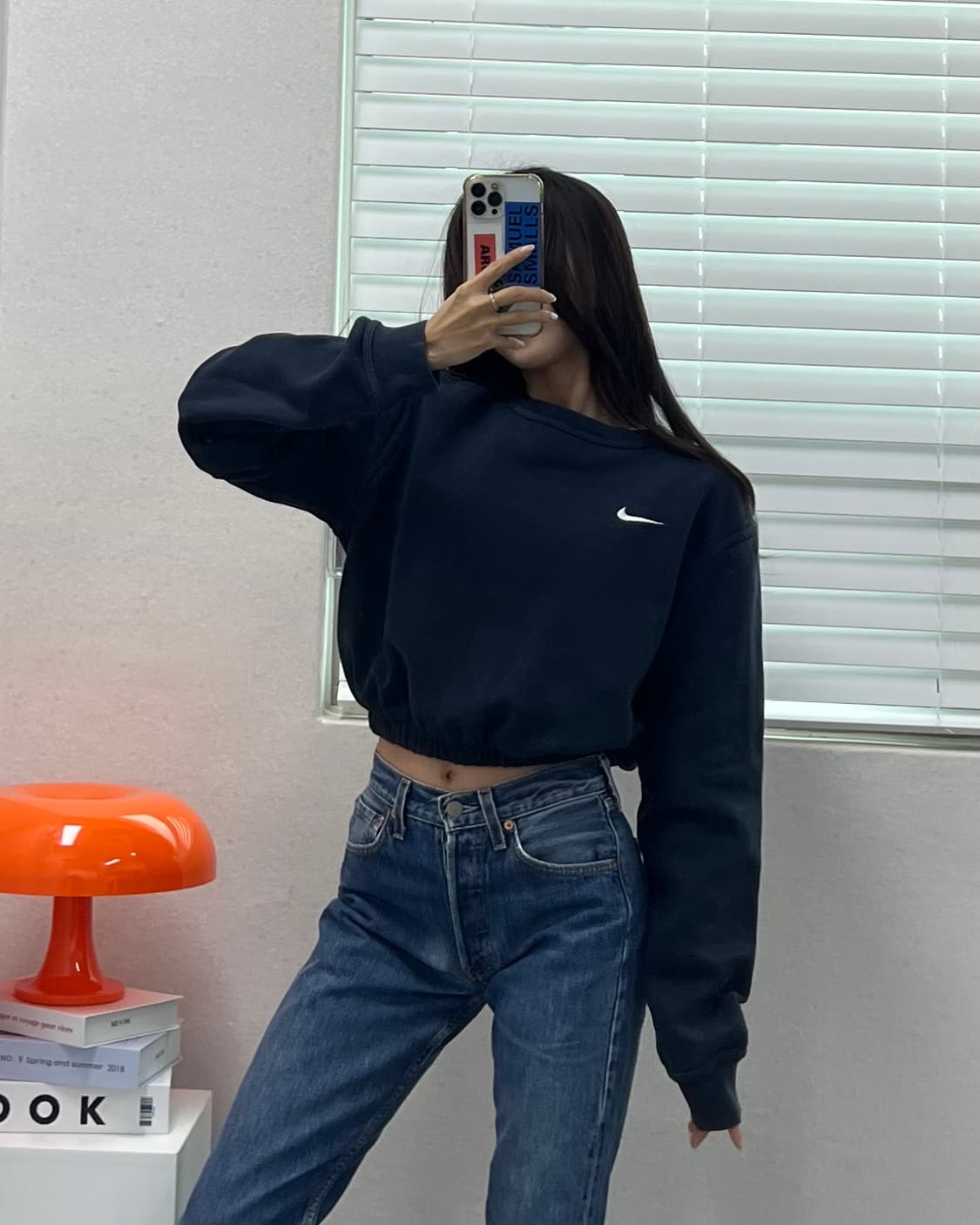 (WOMEN)나이키 크롭 맨투맨-M1395 상품이미지1