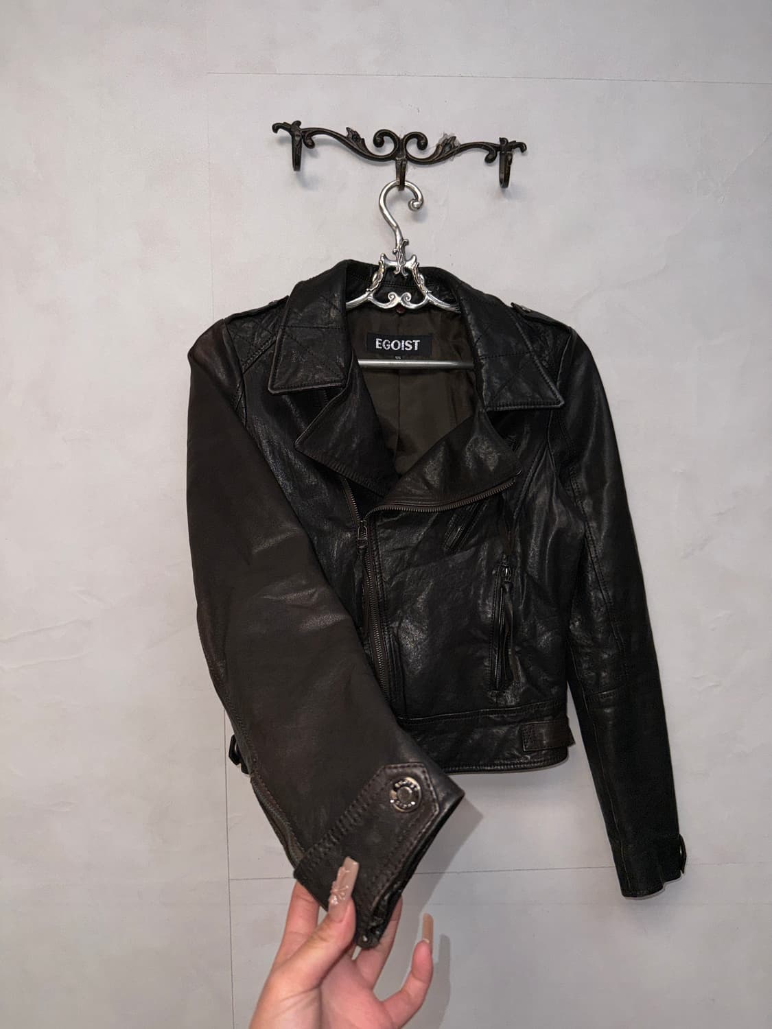 EGOIST dark brown lamb skin rider jacket 상품이미지2