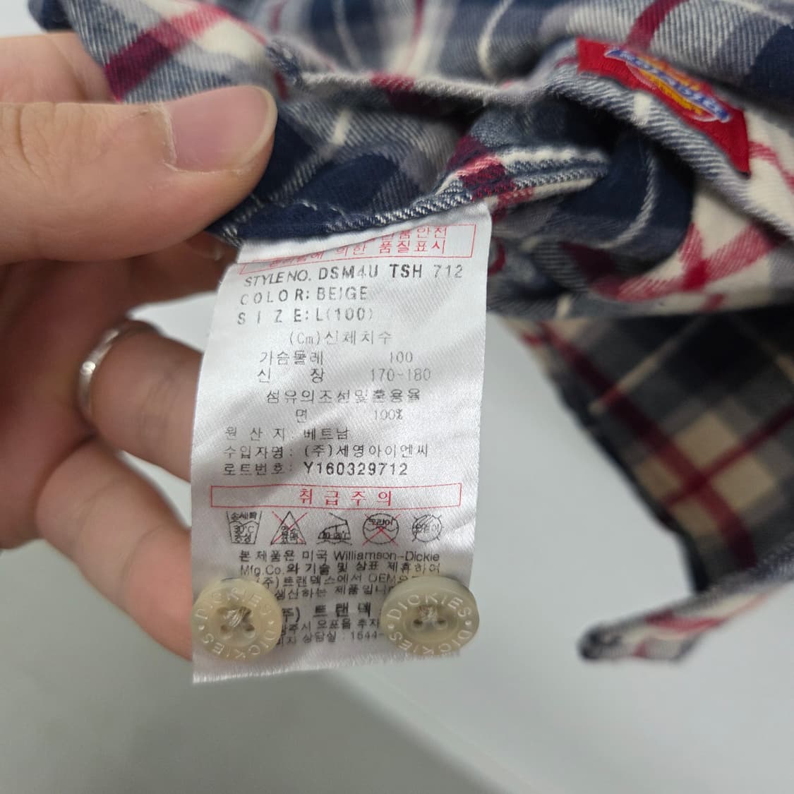 디키즈 체크 셔츠 남방 여성L 상품이미지7