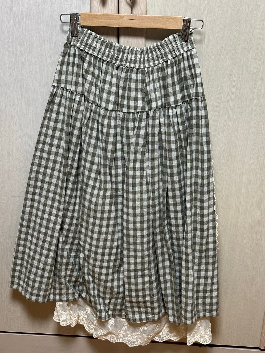 빈티지 체크 레이스 캉캉스커트 상품이미지4