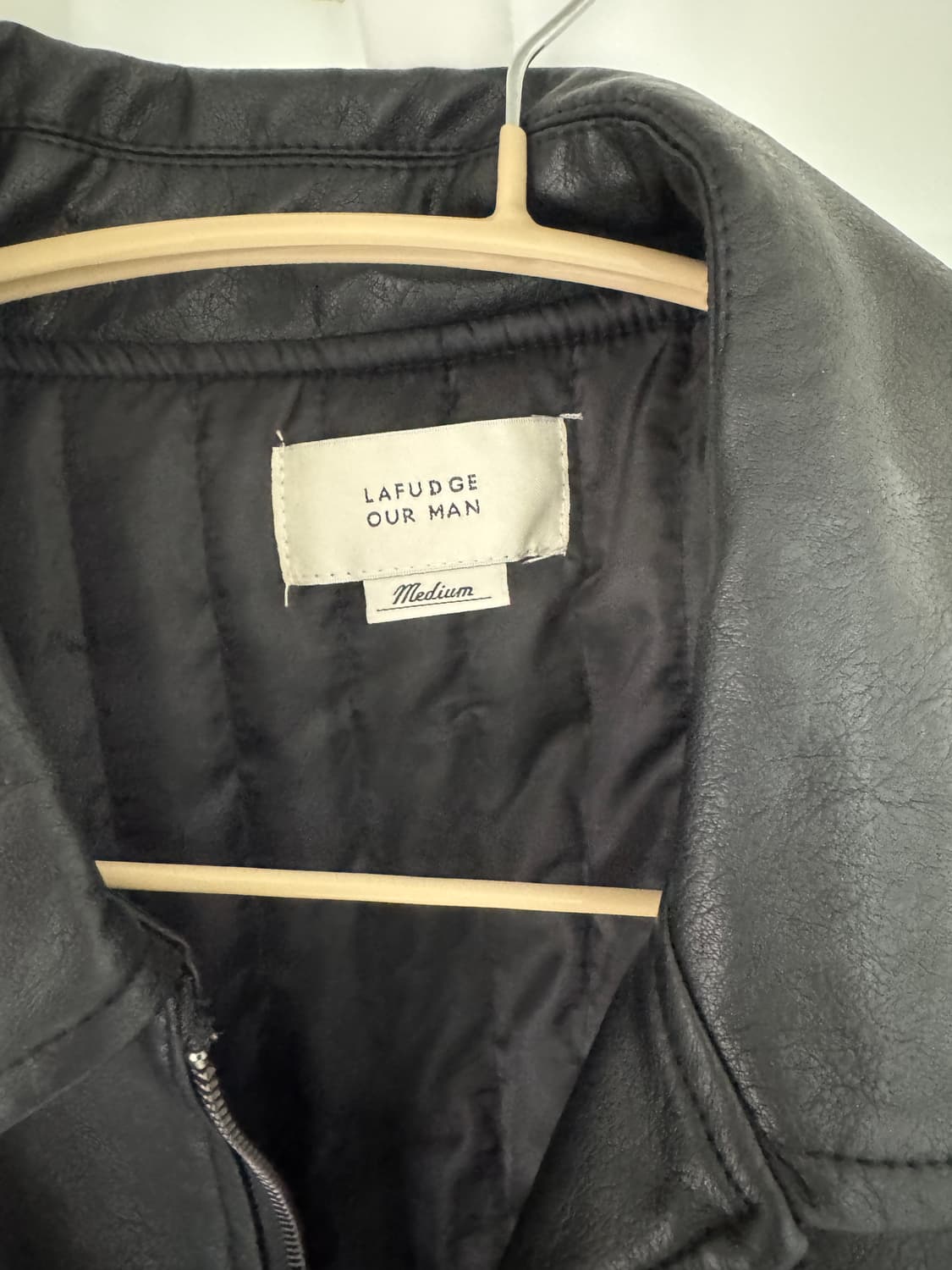 라퍼지스토어(LAFUDGE) 미니멀 푸퍼 레더 자켓 / 블랙  상품이미지2