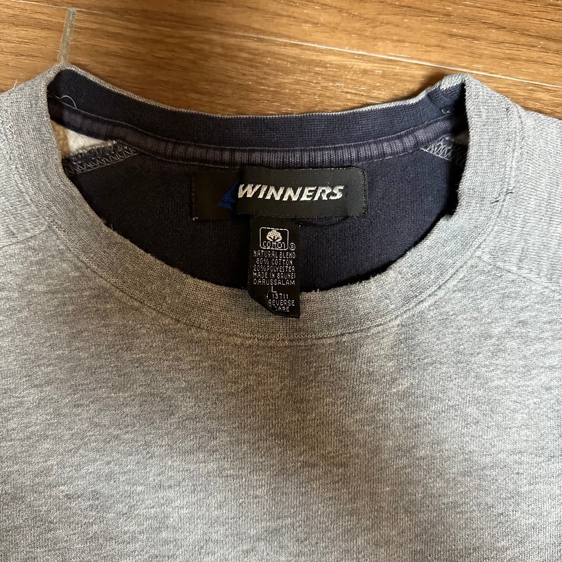 위너스 빈티지 맨투맨 스웻셔츠 그레이 라지 기모 상품이미지4