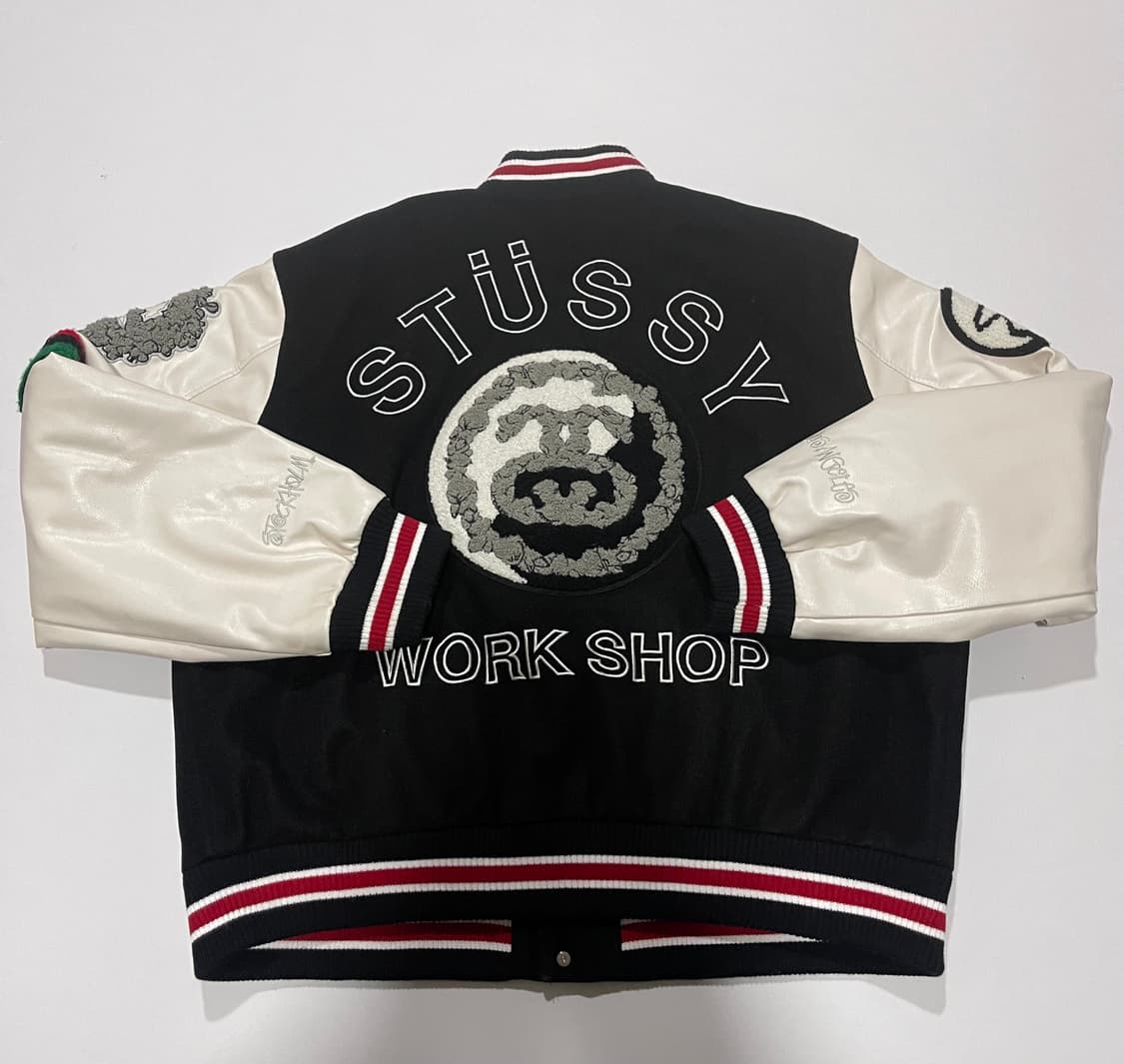 스투시 x 아워레가시 x 데님 티어스 TTL 바시티 자켓 블랙 상품이미지1