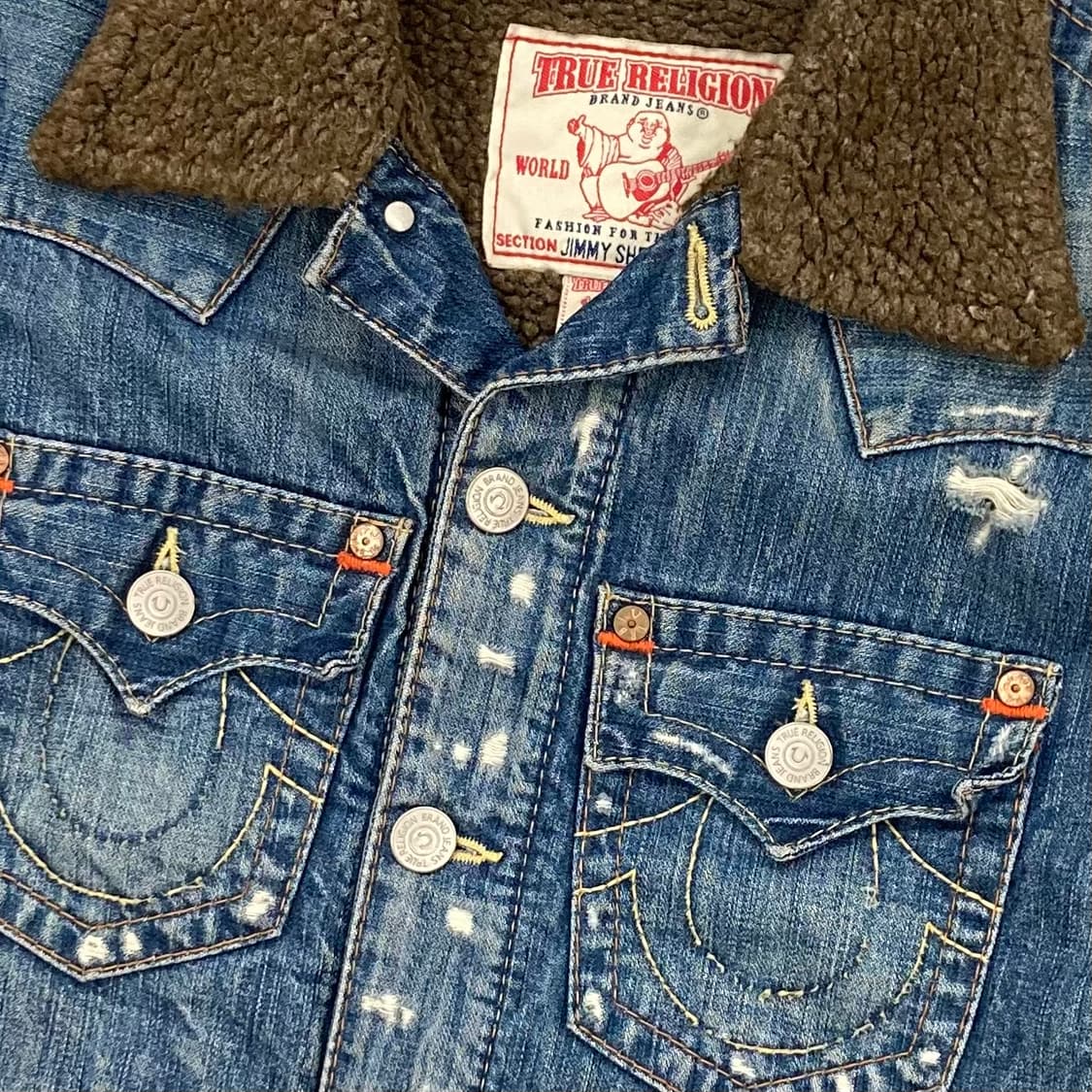 트루릴리젼 데미지 지미 쉐르파 데님 자켓 상품이미지7