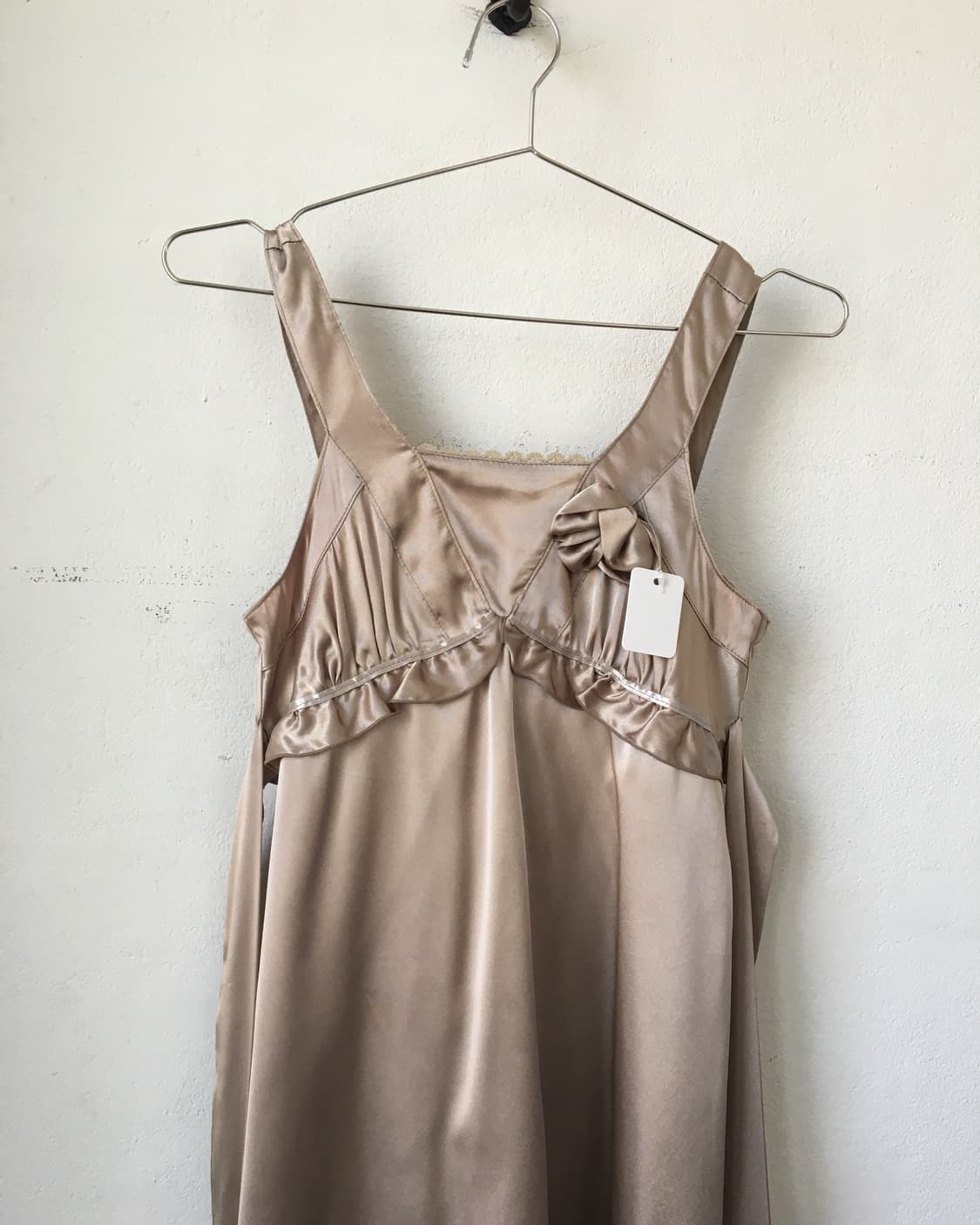 Corsage point glossy sleeveless onepiece 상품이미지5