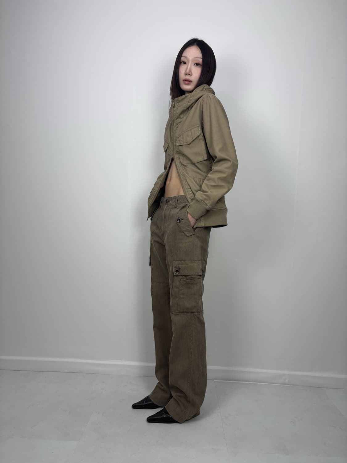 KHAKI BROWN CARGO PANTS 상품이미지4