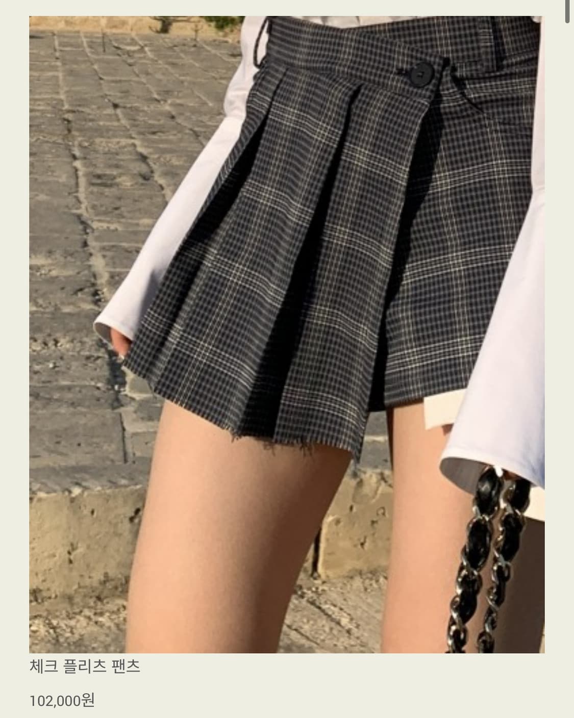 서쿠키 체크 플리츠 팬츠 s 상품이미지2