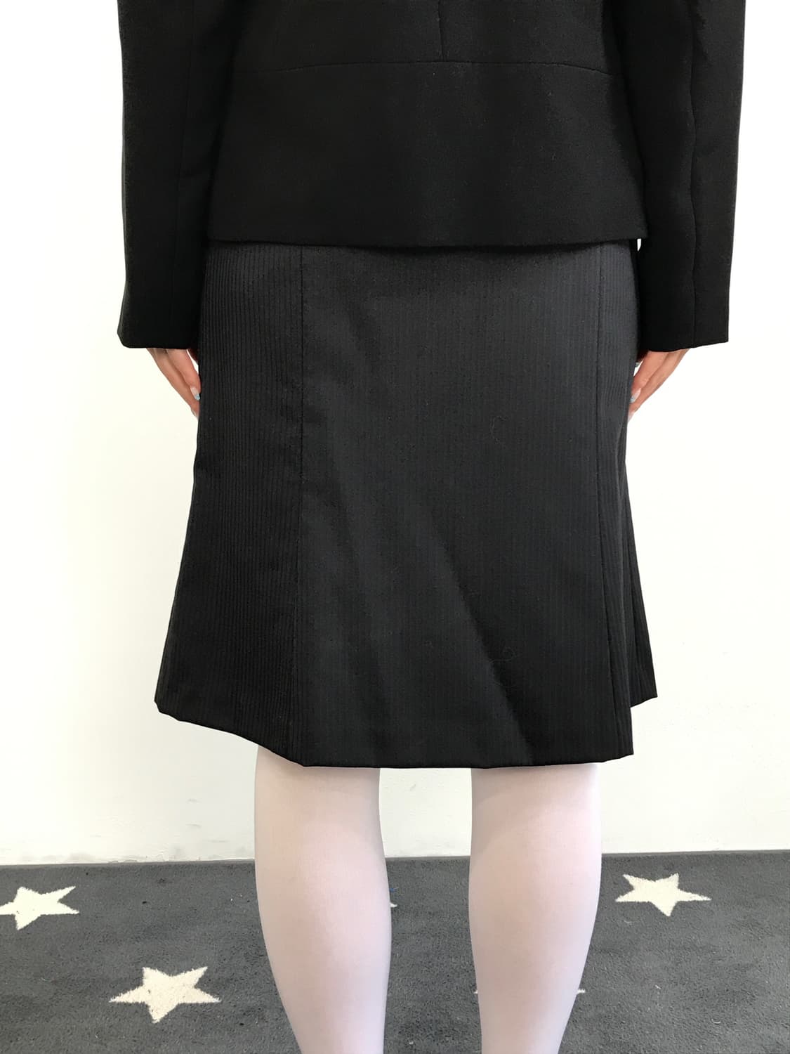 Jpn Black Striped Wool Mini Skirts 상품이미지2