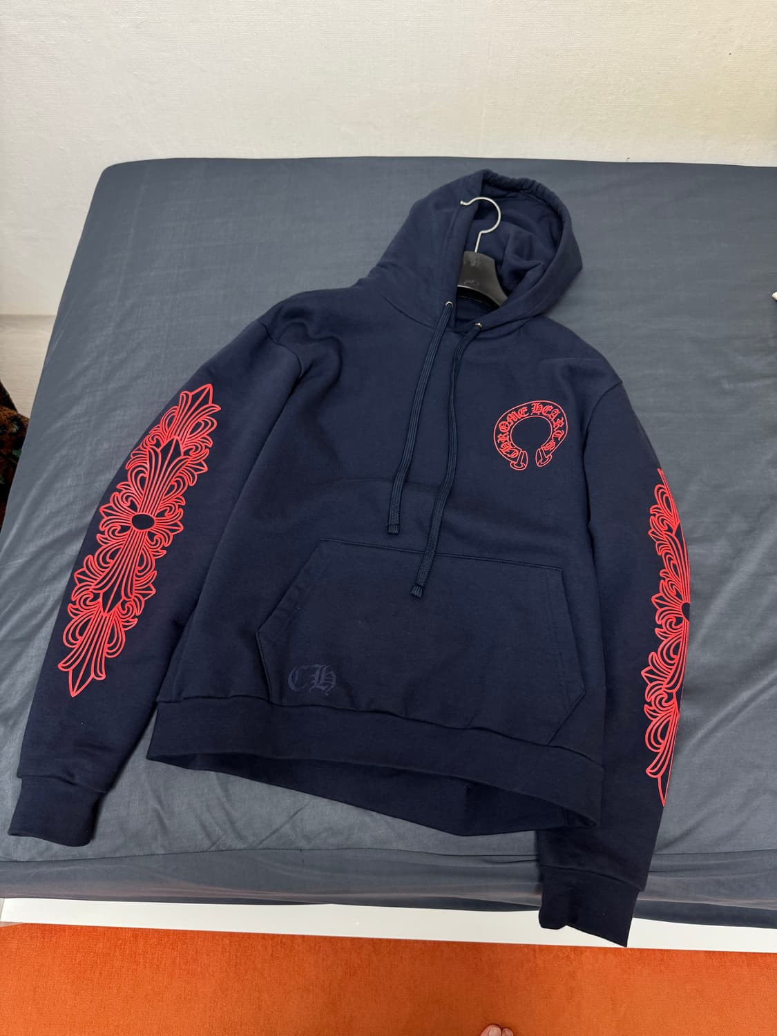 크롬하츠 홀스슈 플로랄 후드 네이비 상품이미지2