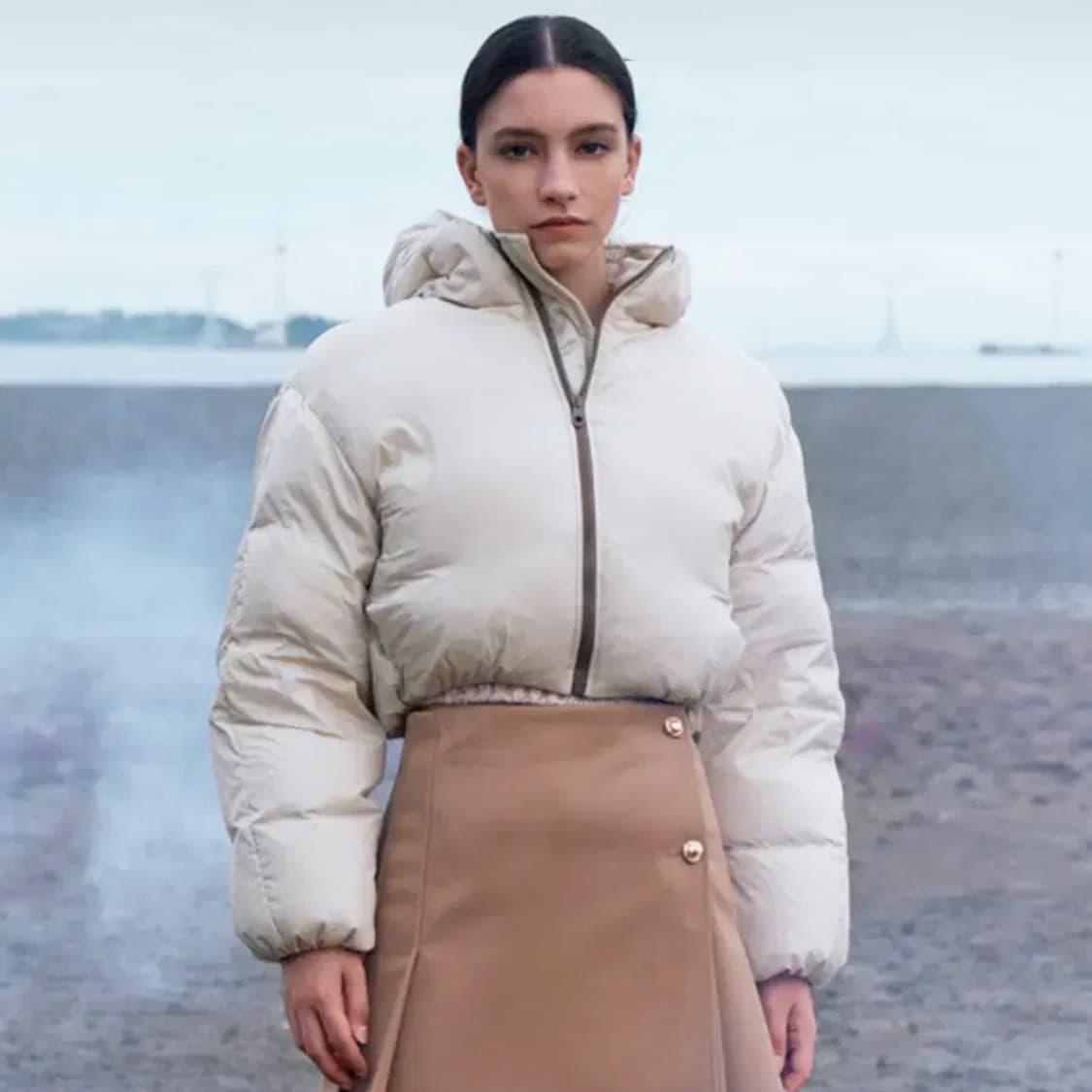 안젤로비안코(angelo bianco) Mako 후디 크롭패딩 프리사이즈 상품이미지1