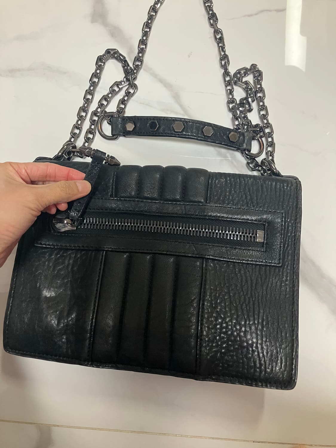 올세인츠 양가죽 모터사이클 퀼팅 체인 숄더백 크로스바디백  상품이미지7