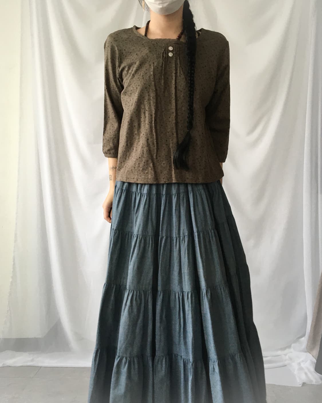 Lace point flower pattern sleeve 상품이미지1