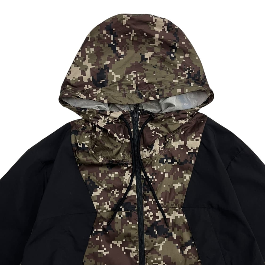 노스페이스 블랙 배색 카모 후드 바람막이 L 상품이미지4