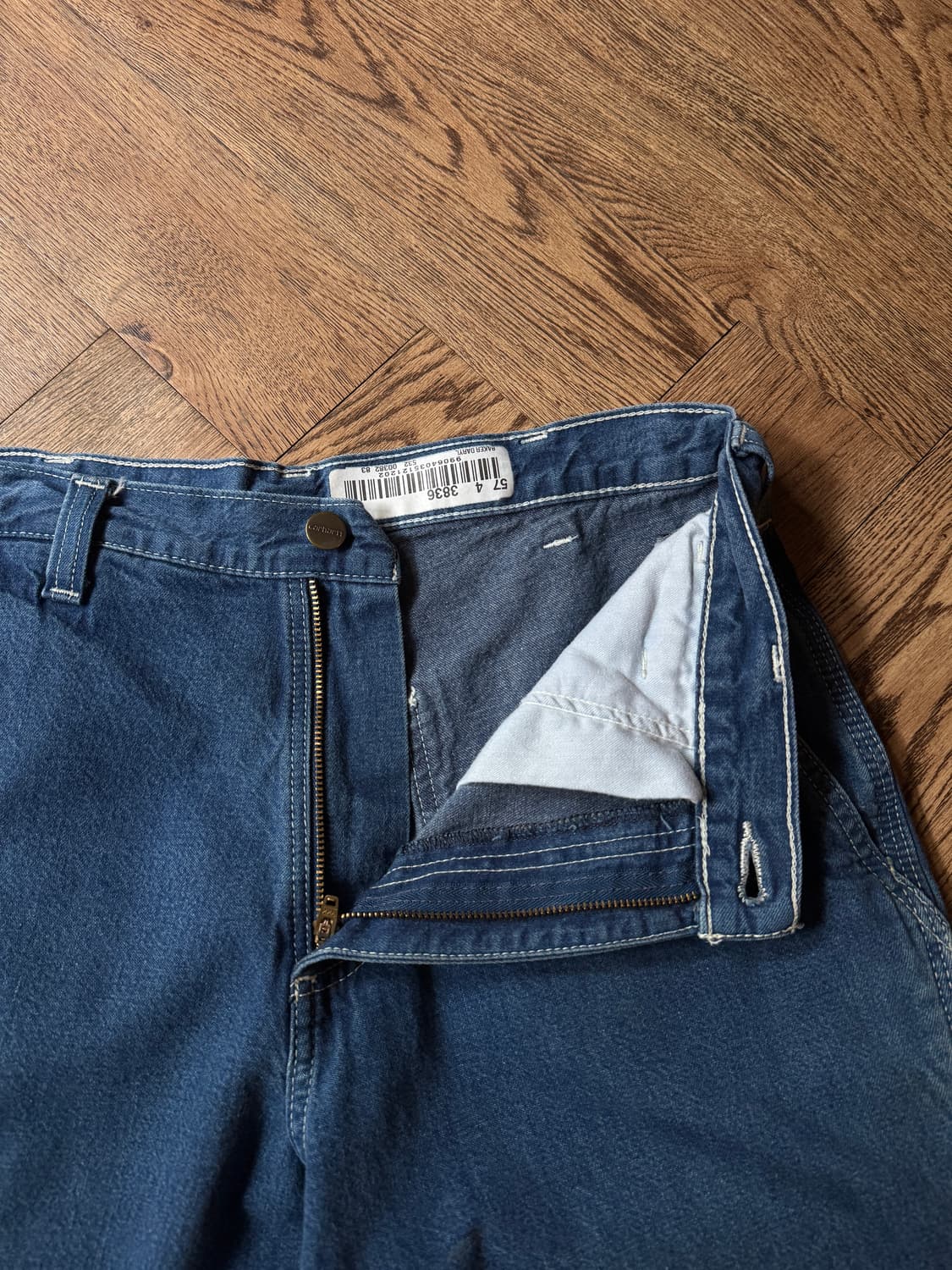 [30]칼하트 USA 덩가리핏 더티워싱 싱글니 카펜터 워크 데님 팬츠 상품이미지4