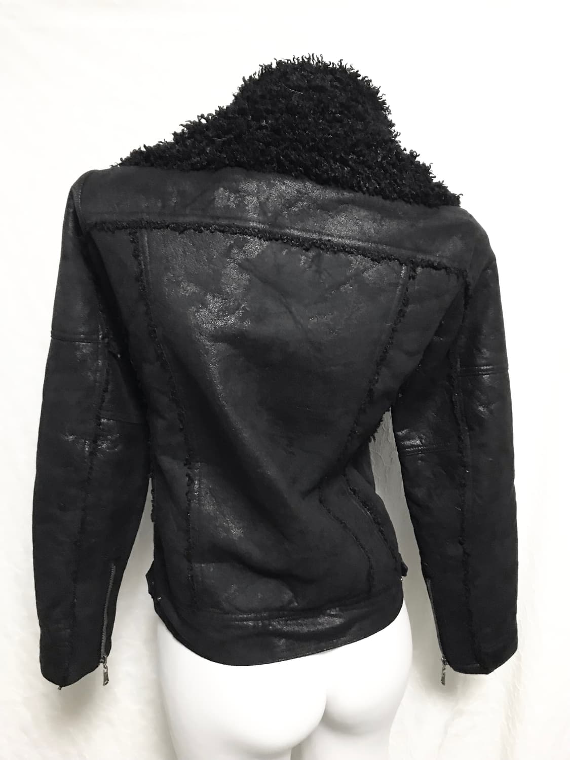 택포•빈티지 xfrm vkei 펑크 시어링 더블 지퍼 무스탕 자켓 상품이미지4