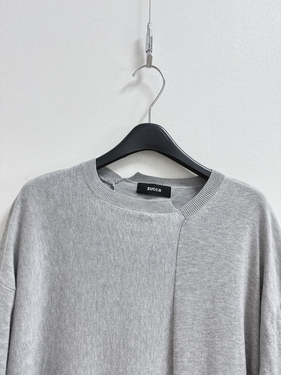 주카 그레이 언발 코튼 니트 상품이미지2